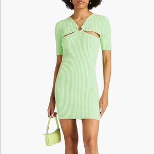 Anna Quan Sierra cutout ribbed cotton mini dress